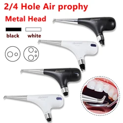 4/2 Hole Dental Air Prophy Flow Teeth Polishing Polisher Handpiece Hygiene Jet Metal Head  black/white color Dental Equipment