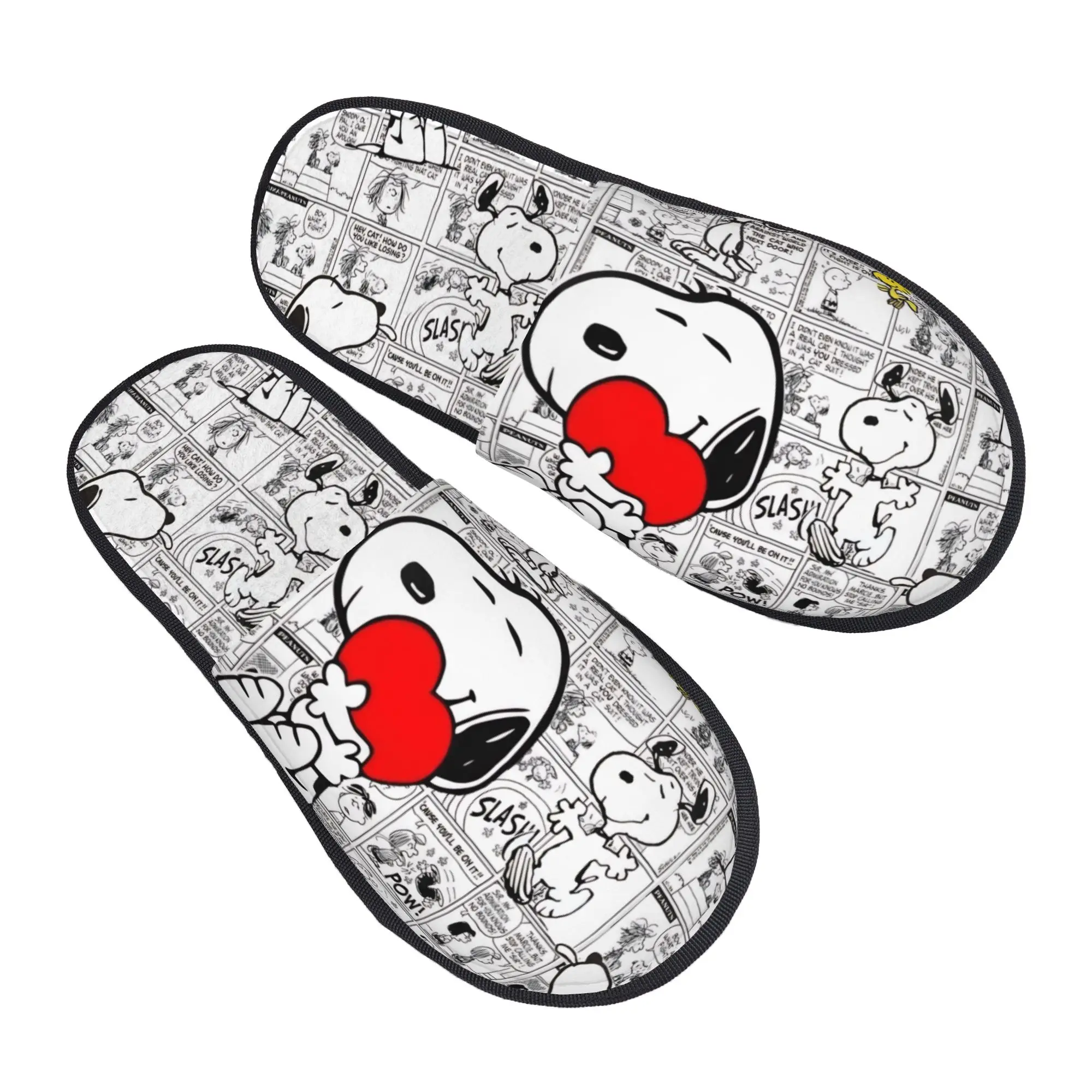 Custom S-snoopies Dog Soft Memory Foam House Slippers Women Anime Manga Cozy Warm Anti-skid Sole Slipper