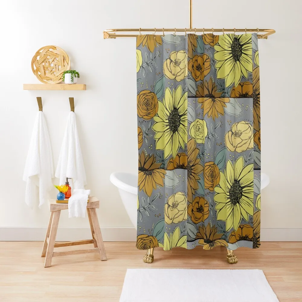 

Sunflower Shower Curtain Modern Showers For Bathroom Washable Waterproof Fabric Shower In The Bathroom Curtain