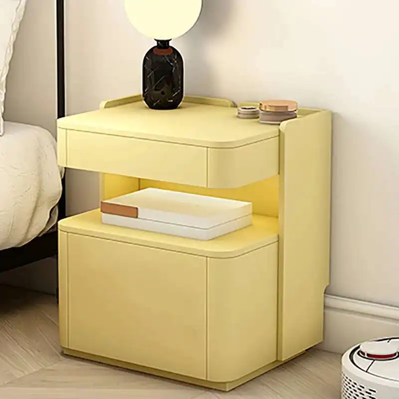 

Minimalist Trendy Night Table Modern Luxury Bedside Table Drawers Mesitas De Noche Para El Dormitorio Bedrooms Furniture
