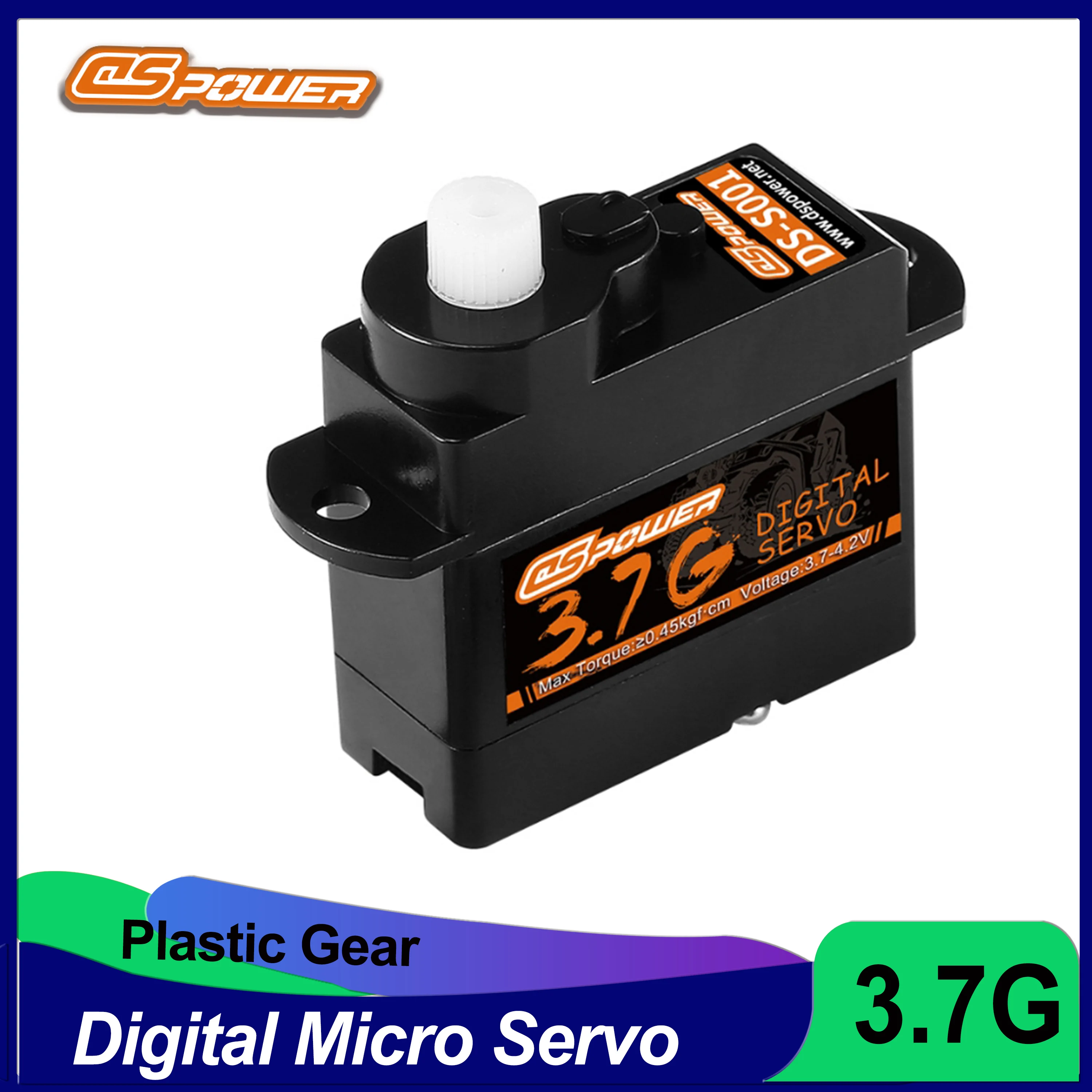 DSPOWER 3.7G Micro Digital Servo mit Kunststoffgetriebe für RC-Flugzeuge, Helikopter, Mini-Autos, Boote, Roboter-Modelle und Spielzeugzubehör