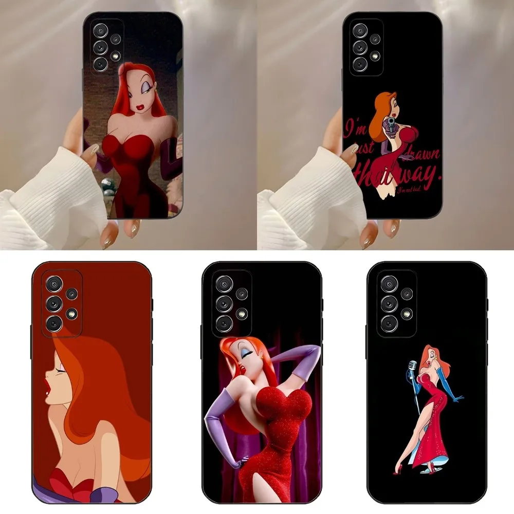 J-Jessica R-Rabbits S-Sexy Phone Case For Samsung Galaxy A91,A80,A73,A72 ,A71,A53A52,A32 ,A31A22,A21s,A20,Black Cover