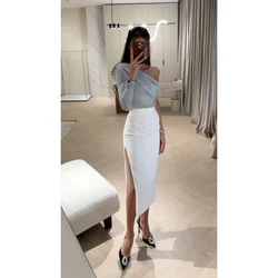 New Arrivals Sense  Design 2024 Spring Autumn New Women's Clothing Solid Color Stretch One-Shoulder Long Sleeve Undershirt Top