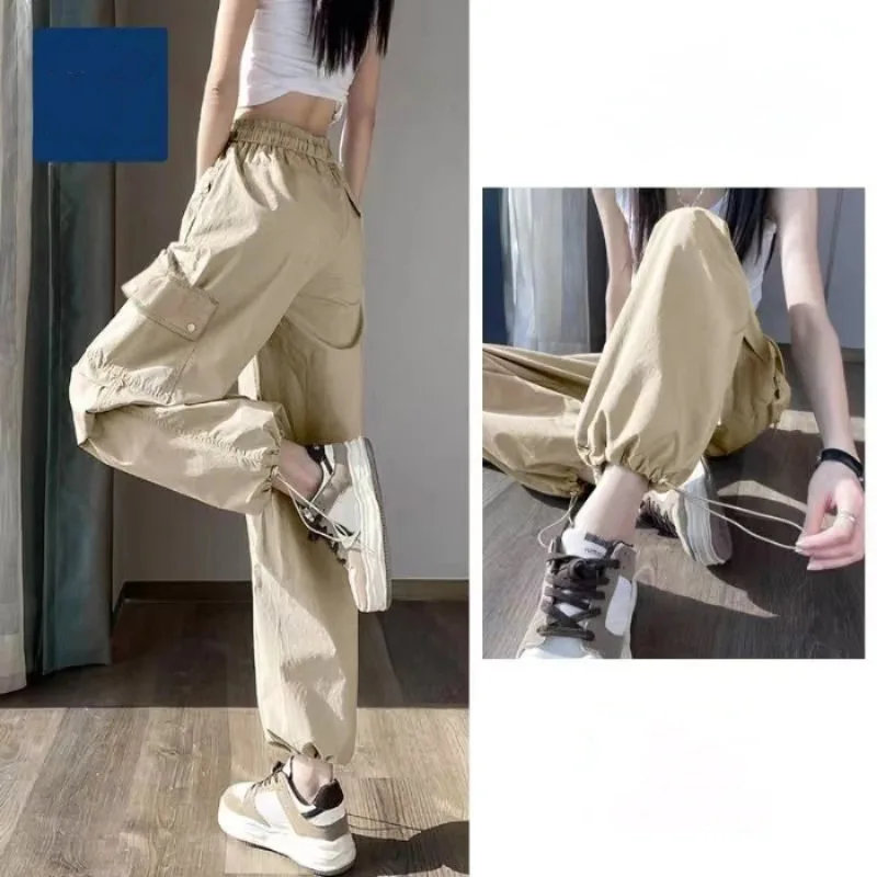Europeans American Plus Size Cargo Pants Trendy Y2K Streetwear Fashion Wide Leg Pants Women Autumn Casual New Long Trousers