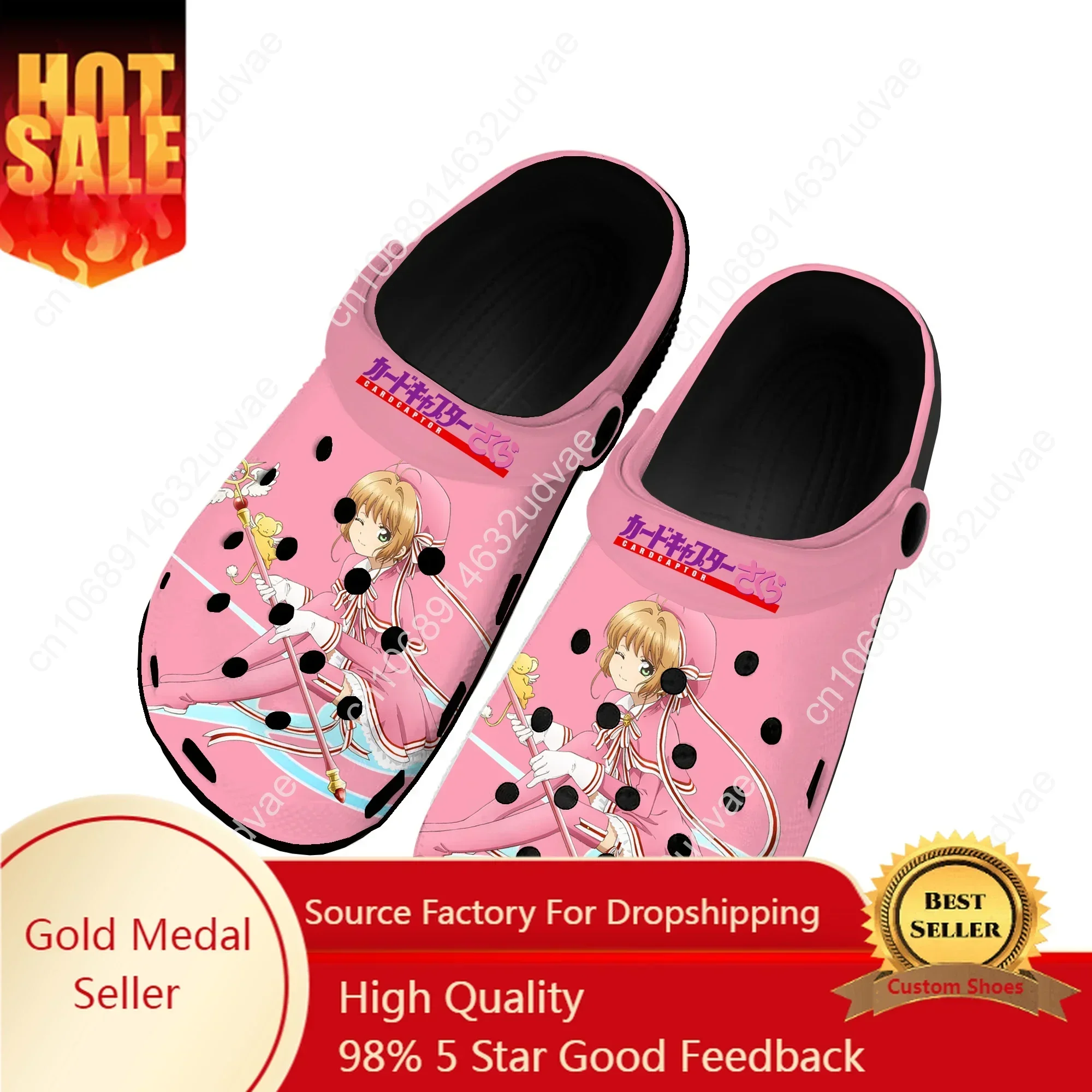 

Cardcaptor Sakura Kinomoto Comics Home Clogs Custom Water Shoes Mens Womens Teenager Shoe Garden Clog Beach Hole Black Slippers