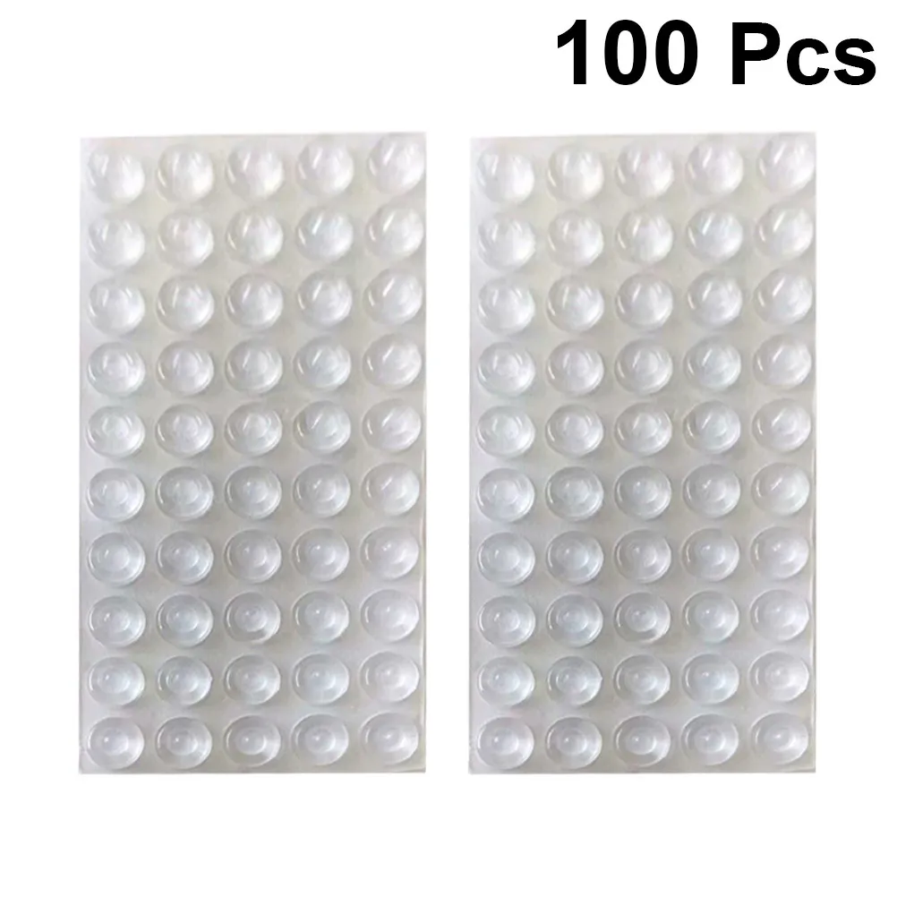 100Pcs High Grade Silicone Door Bumper Cabinet Damping Pad Quiet Mute Crash Pad for Cupboard Drawer Swing Sliding Door Sound
