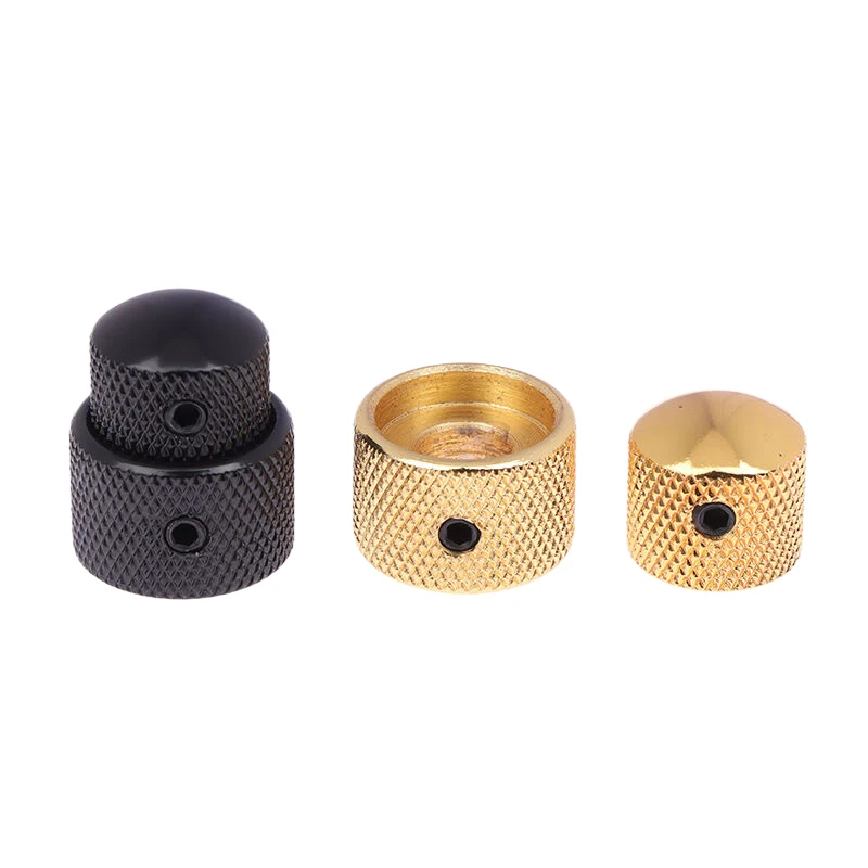 2 In 1 Dual Concentric Tone Volume Blend Control Knobs Domed Metal Volume Speed Control Knobs For Electric Guitar Bass