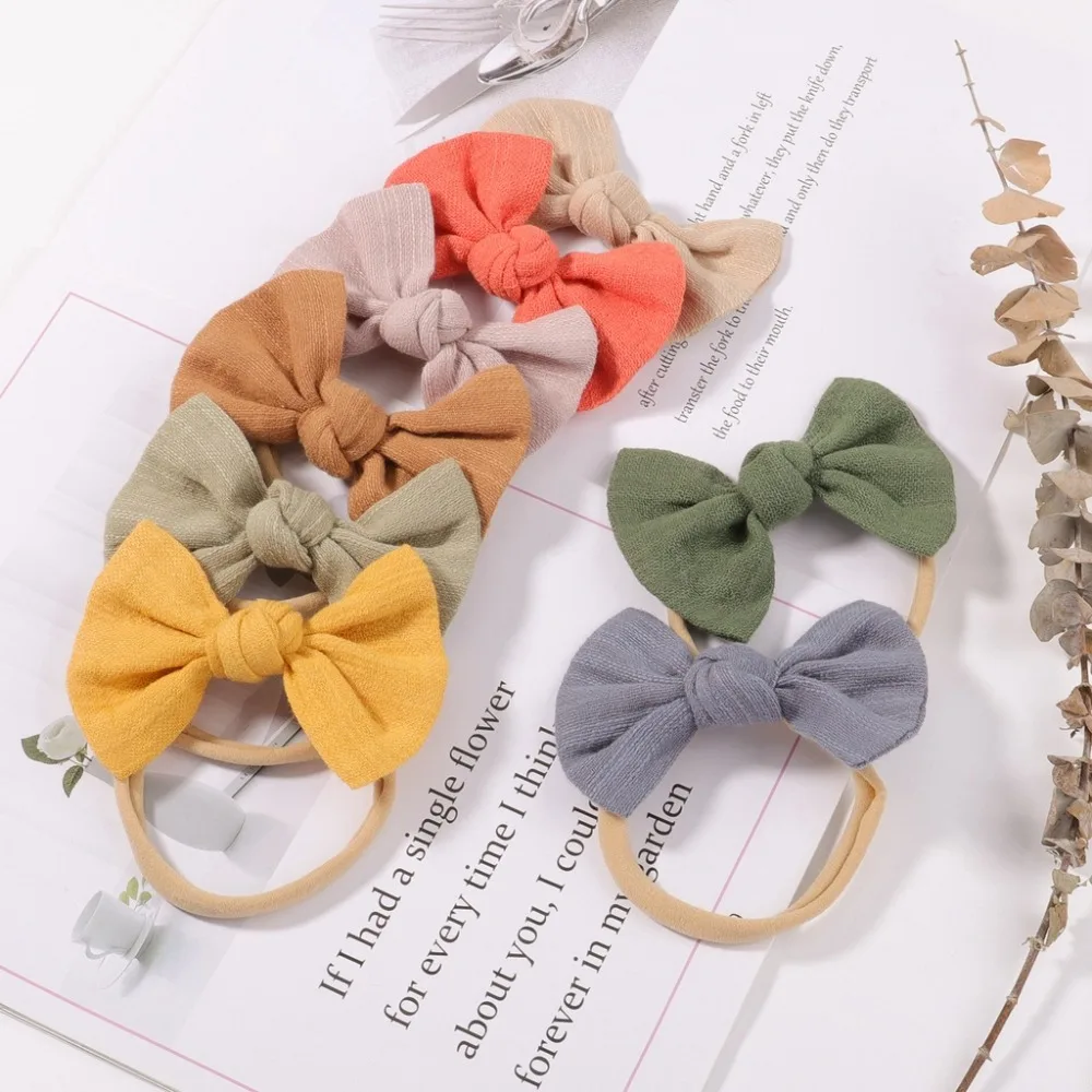 5Pcs/set Set Kids Bows Soft Cotton Hair Bands for Kids Girls Head Band Newborn Headwear Kids Hair Accessories
