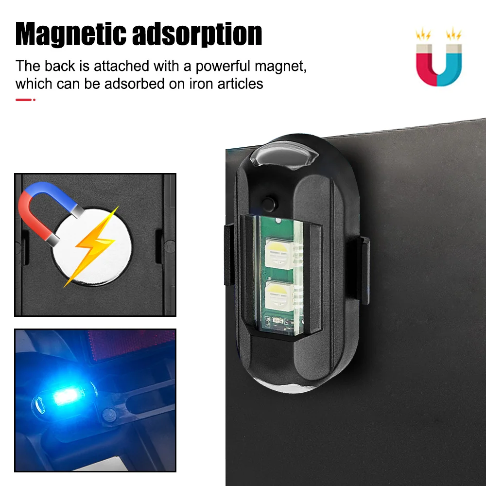 Lampu Strobo Drone Mini 7 Warna Lampu Peringatan Flash Model USB Pesawat UAV Penerbangan Antitabrakan Lampu Sinyal Penginderaan Getaran