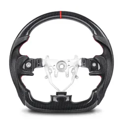 For SUBARU WRX 2008 2009 2010 2011 2012 2013 2014 Carbon Fiber Look Steering Wheel Nappa Preforated Leather Racing Wheel