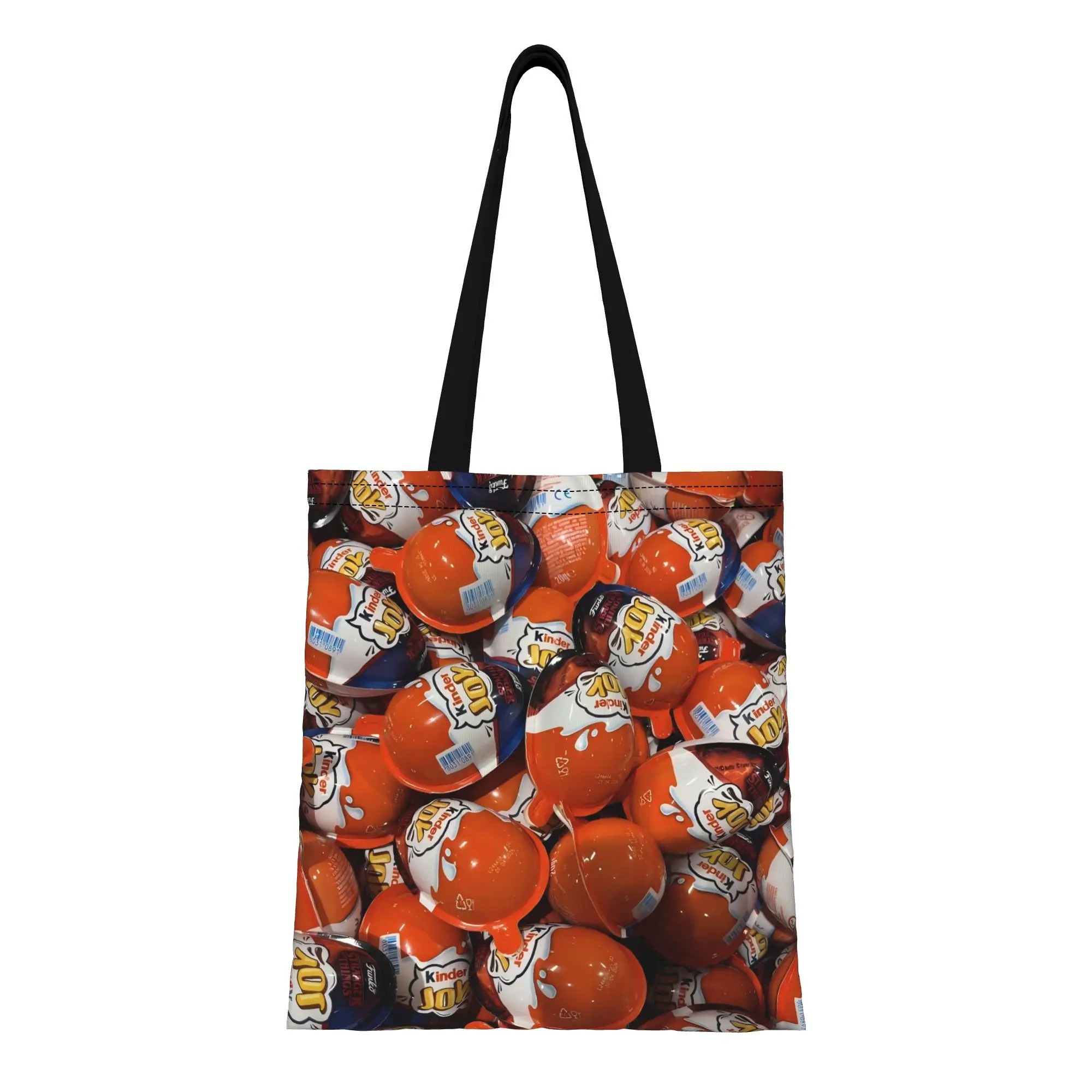 

Сумка-шоппер Kinder Joy Egg Pile из холщовой ткани, идеально подходит для покупок, женская сумка с верхней ручкой