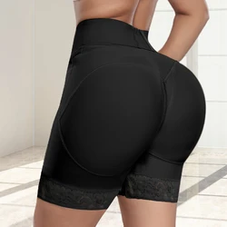 Hip Enhancer Body Shaper Women Wide Band Tummy Control Shapewear Shorts Faja With Zipper Open Crotch
