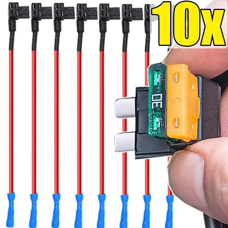 

5/10 шт. автомобильный предохранитель, держатель адаптера для дополнительной цепи, неразрушающая установка, блок предохранителей с лезвием, разветвитель мощности для авто, грузовика, лодки