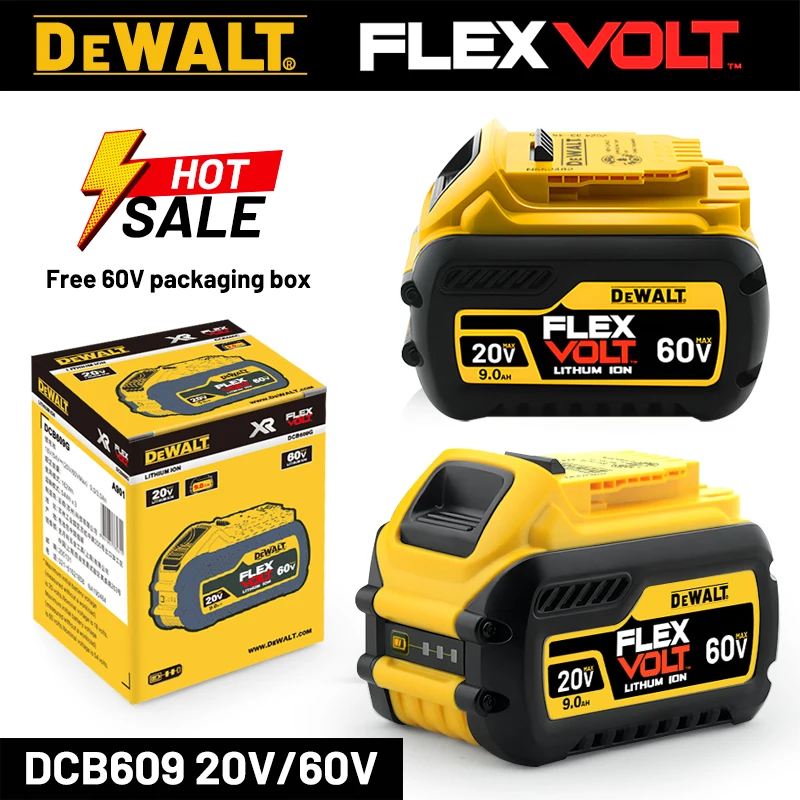 

Оригинальный аккумулятор DEWALT FLEXVOLT 5AH 6AH DCB609 18 В 20 В 60 В DCB612 DCB615 DCB206 DCB205 DCB204 DCB609 DCB184 DCB200