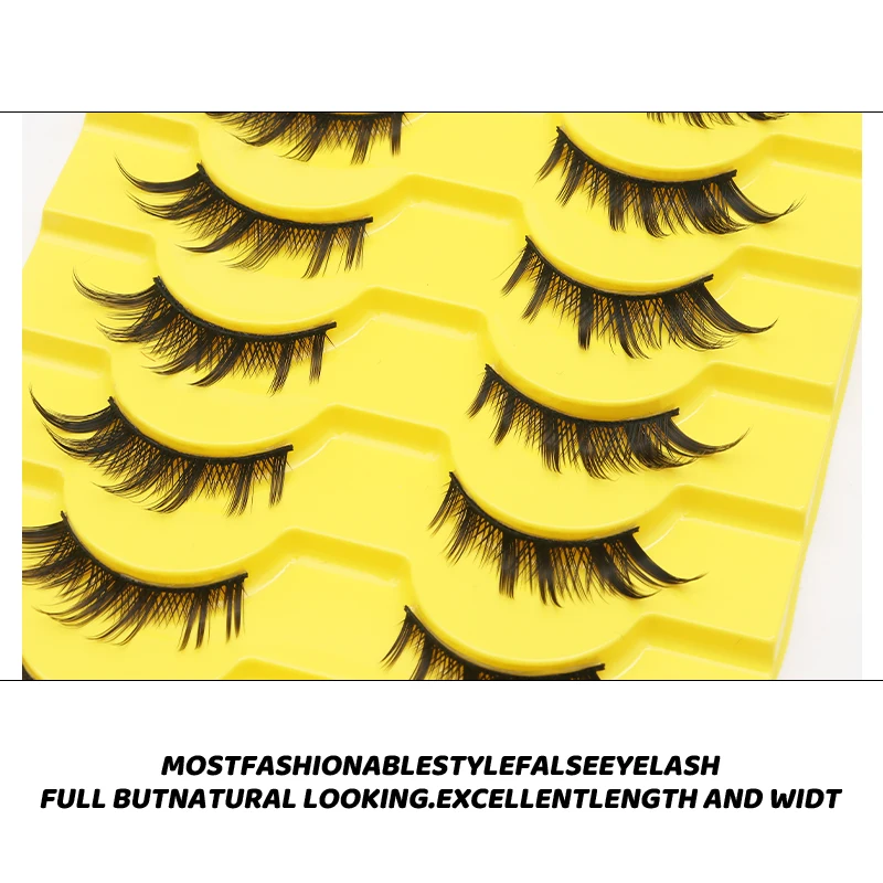 10 Pairs Anime Eyelashes Wholesale Lash Manga Lashes Natural Long Reusable False Eyelashes for Makeup Cosplay Eyes Lash