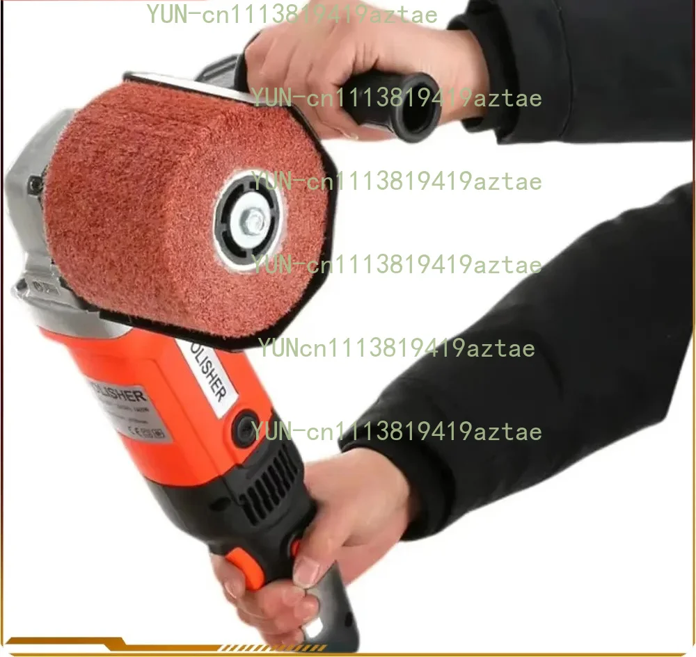 Burnishing Polishing Machine Handheld Wheel Polisher Sander Wire Drawing Machine for Steel Metal Wood 110V 1400W 8 Speed Adjust