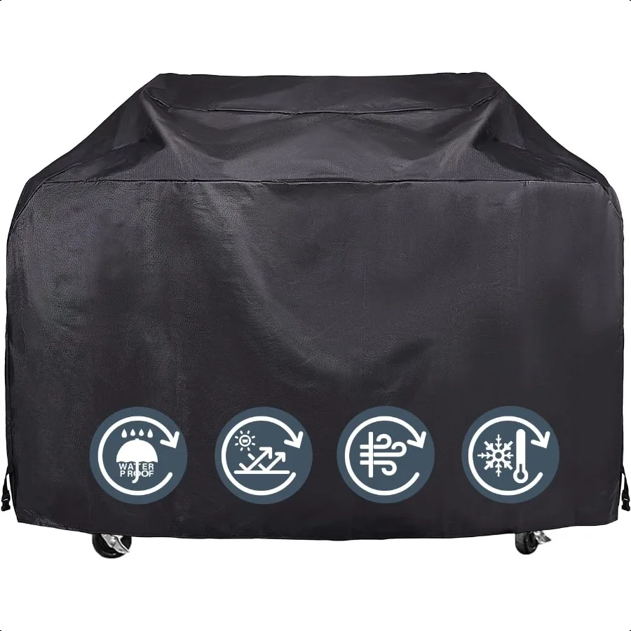 

KPT BBQ Grill Covers Heavy Duty Waterproof 6068 Inches UV Fade Resistant All Weather Universal Gas Grill Cover for Weber Brinkm