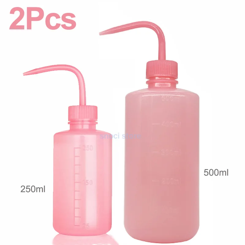 2Pcs Wash Squeeze Bottle，Lab Supply Wash Bottle Squeeze,  Pink，Non-Spray，250ml 500ml Combined packaging