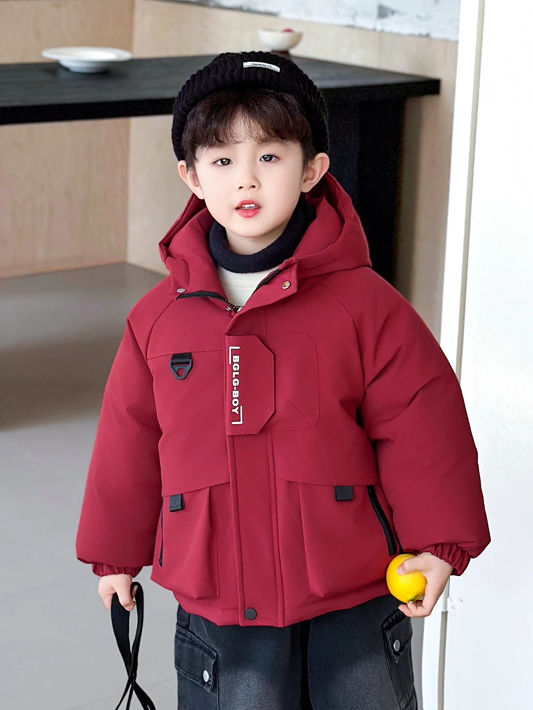 

Хлопковая куртка Thiened для мальчиков, рабочая одежда, зимняя парка, пальто с капюшоном, новогодняя одежда, хлопковая одежда для маленьких мальчиков