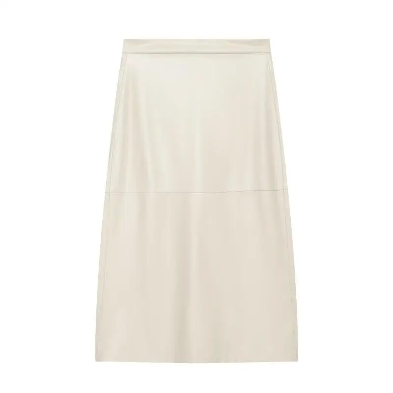 Maxdutti Southern France Minimalist Temperament Elegant Style High Waist Slimming Casual Fashion Slim Fit Split Midi Skirt Woman