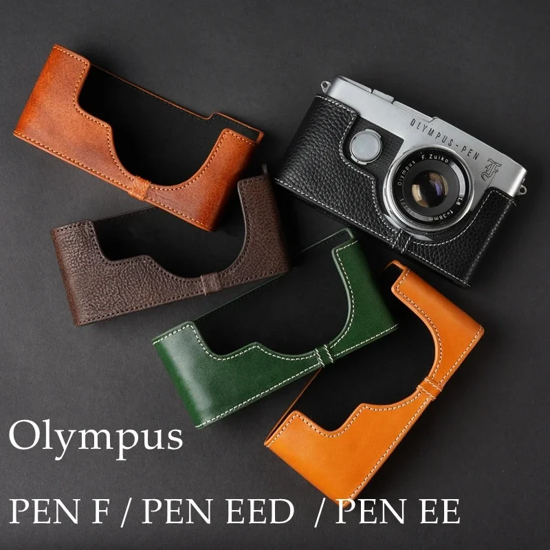 

For Olympus PEN-F PEN FT EED EE3 EE2 EF Film Camera Handmade Genuine Leather Camera Case Bag Body BOX