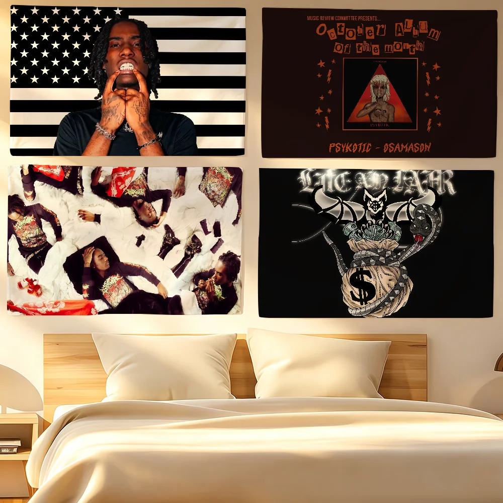 Rapper O-OsamaSon Psykotic flag For Living Room Home Dorm Decor Wall Outdoor Camping Party Banner Gifts