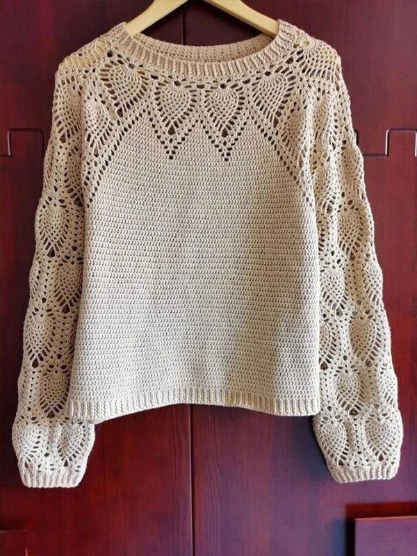 

Handmade Hollow out Knitted Top Women's plus Size Soft And Comfortable Floral Crochet Korean Style Loose Fit Winter Fashion