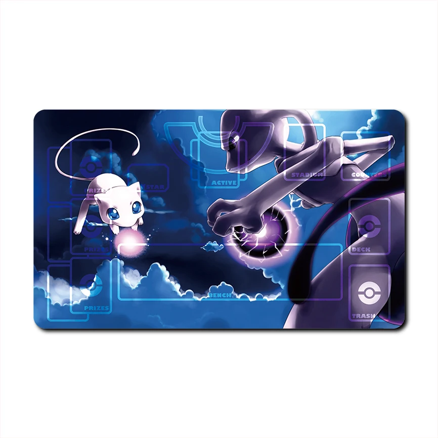 Diy 60*35*0.2cm PTCG Pokemon Dedicated Battle GAME Card Mat Rayquaza Arceus Mewtwo Lugia Zapdos Gift Toy Game Anime Table Mat