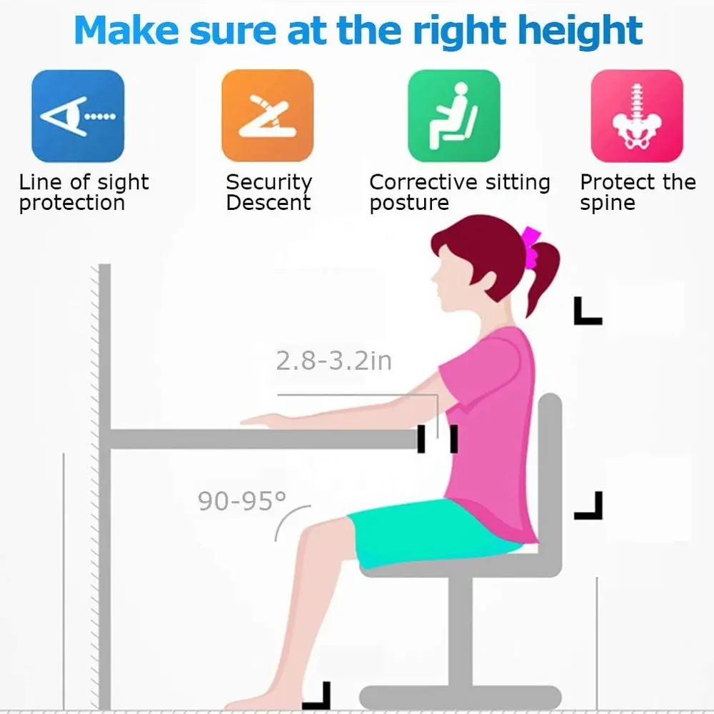 Adjustable Height Kids Study Desk with Storage and Tilted Art Table, Blue