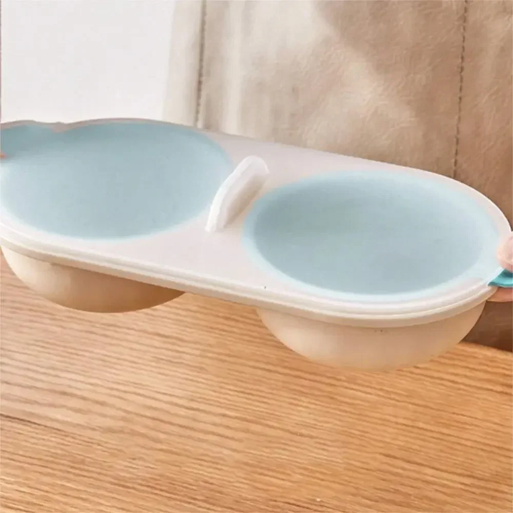 1/2Pcs New Product Kitchen Cooking Gadgets Household Non-stick Hot Spring Egg Mold Food Grade Double Cups Microwave Egg Cooker