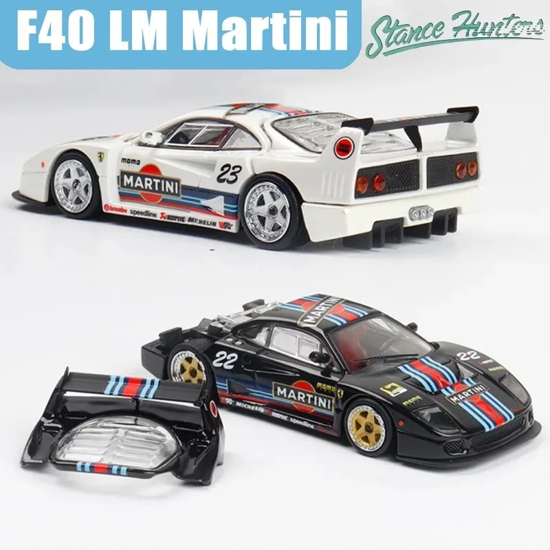Stance Hunters 1/64 F40 LM Martini Alloy Motor Vehicle Toy Die-casting Metal Model Collection Boy's Christmas Gifts