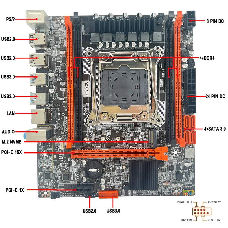 Imagem -02 - Kit de Placa-mãe Xeon X99 D4m Lga 2011 e5 2680 v3 Cpu 16gb Pcs x 8gb Ddr4 2133mhz Memória Ecc Reg e5 2680v3