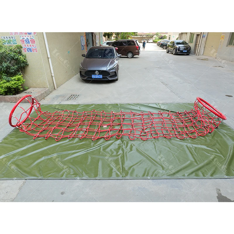 

Indoor Outdoor Backyard Gym Playground HORIZONTAL TUBE NET Kids Ninja Warrior Training Equipment Obstacle Course