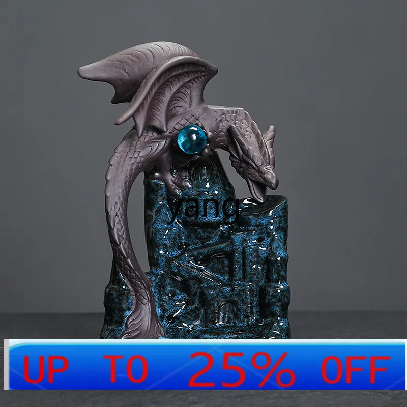 

LH ceramic backflow incense burner home jewelry ornament creative castle crafts