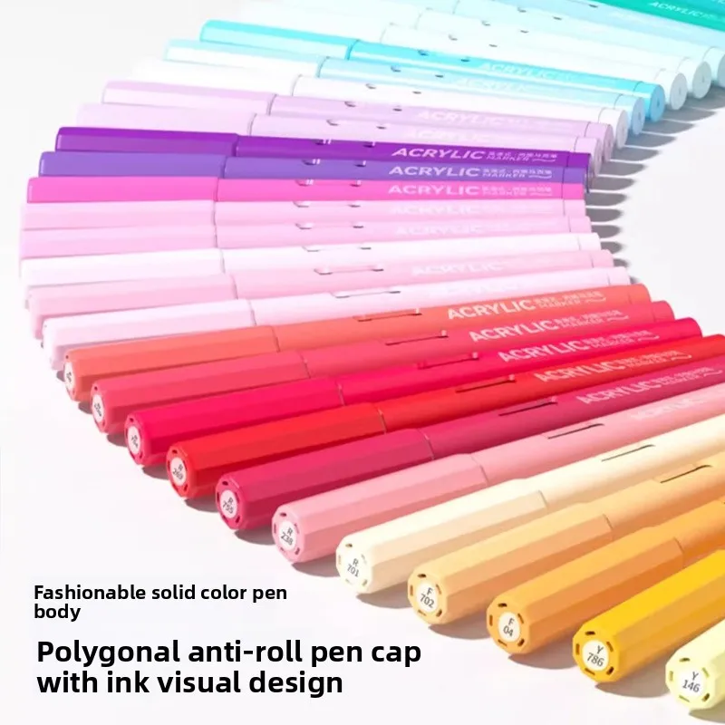 84 لون أكريليك أقلام خطاط (ماركر) مقاوم للماء القلم فرشاة ناعمة بنك الاستثمار القومي طالب الفن للزجاج حجر القرطاسية المدرسية لوازم الفن #5
