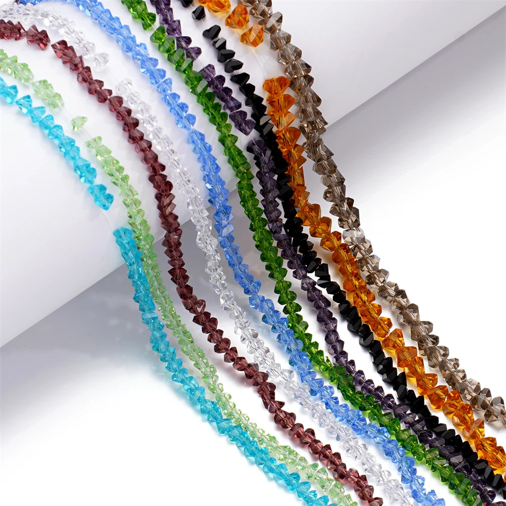 

A string 4mm 6mm Irregular Crystal Glass Beads Necklace Czech Rondelle Loose Beads For DIY Jewelry Bracelet Making Accessories