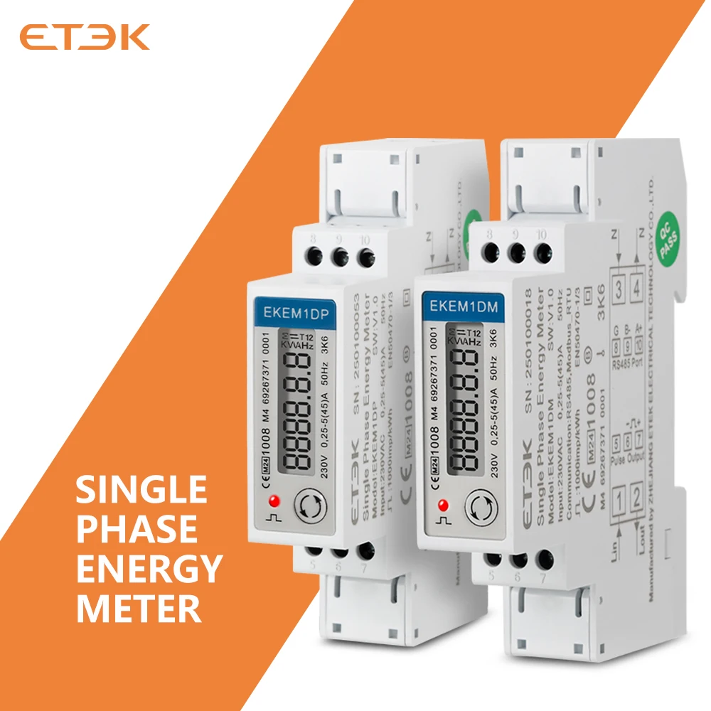 ETEC Single Phase Multifunction Meter 230VAC 0.25-5(45)A 50Hz/230VAC 0.25-5(45)A 50Hz Rs485.