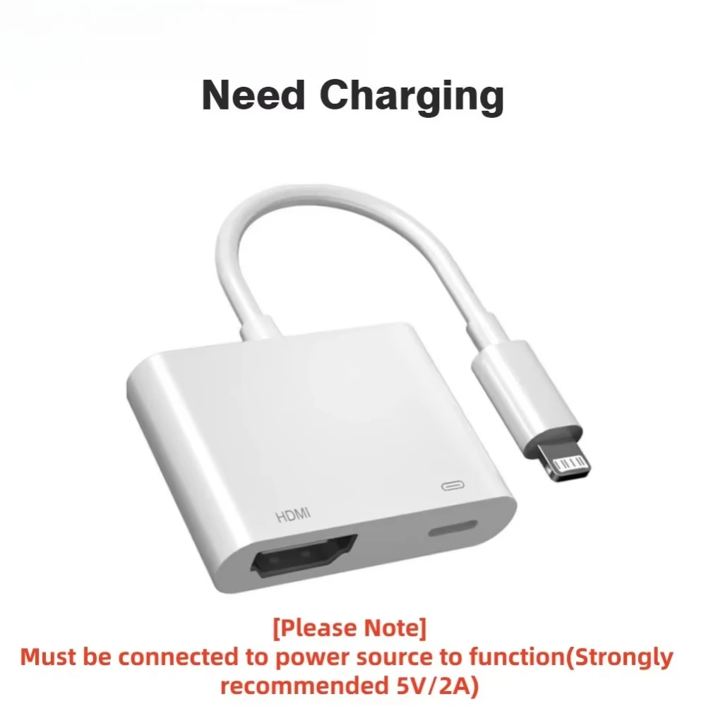 

2in1 Fast Charging Hub Lightning to HDMI OTG Adapter 1080P Output Multi Port TF Memory Card Reader for iPhone iPad Laptop Tablet