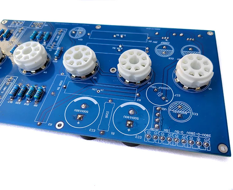 Płytka przedwzmacniacza lampowego DIY Hi-Fi 6N8P 6SN7, elektronika, prostowanie i stabilizacja napięcia.