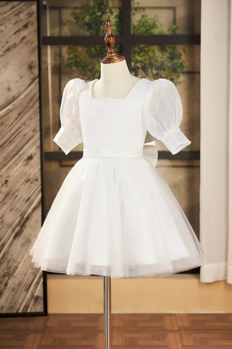 Robe de princesse pour enfants, robe de mariée chic, à fleurs, pour petite fille, hôte d'anniversaire, Costume de spectacle de Piano