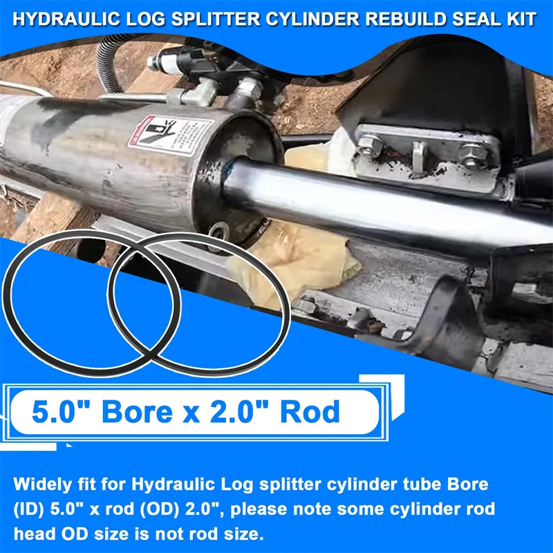 Replace for Hydraulic Log Splitter Cylinder Rebuild Seal Kit Suitable for 5.0