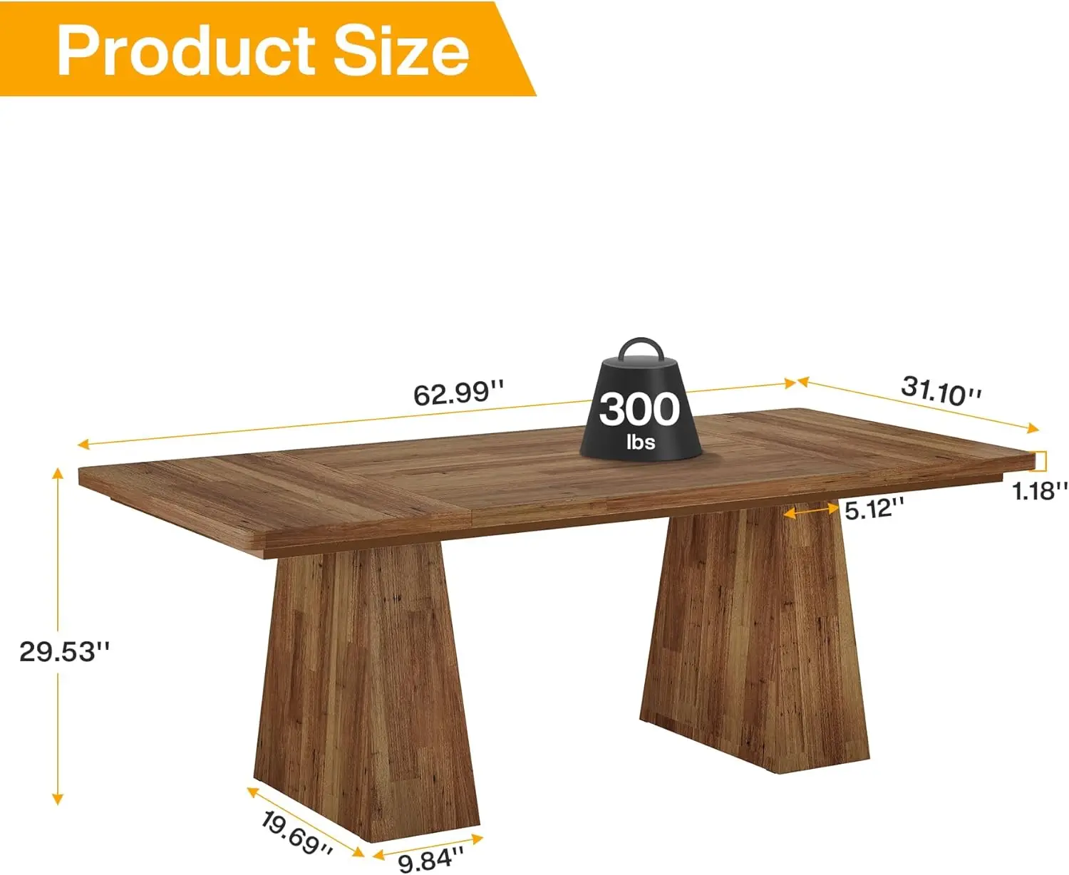 

63 inch administrative desk, modern office computer desk, sturdy dual base, large study desk, simple workbench