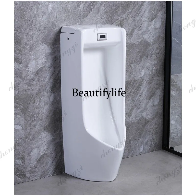 Built-in trap sensor urinal Men's floor-to-ceiling wall-mounted urinal Ceramic urinal