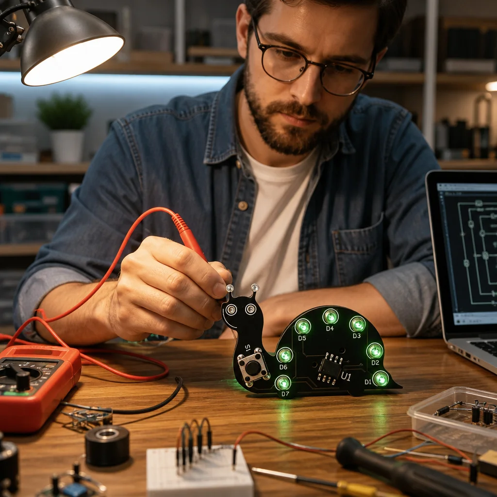 Beginner Electronic Welding Practice Board Cute Snail LED Light DIY Kit for Student Learning Welding Skill&Electronic Knowledge