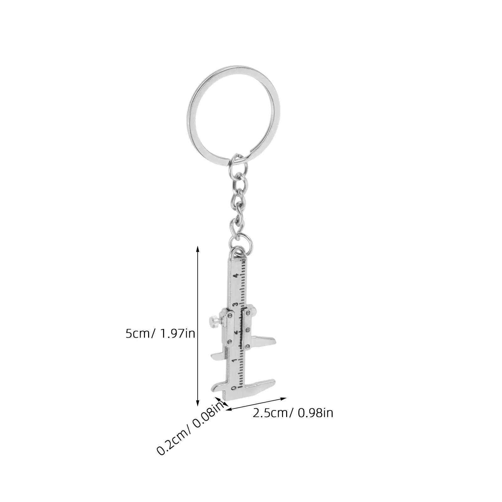 10pcs Mini Caliper Keychain – Portable Zinc Alloy Measuring Tool for Length, Depth & Diameter