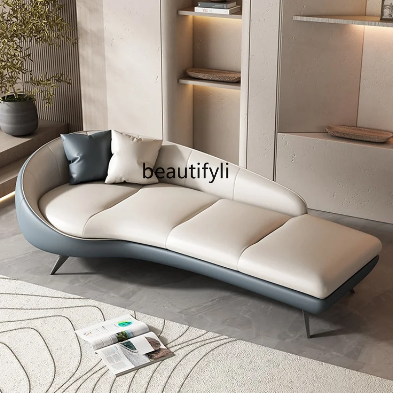 

Modern Minimalist Curved Sofa Small Apartment Living Room Lazy Recliner Hotel Homestay Leisure Beauty Bed chairs living room