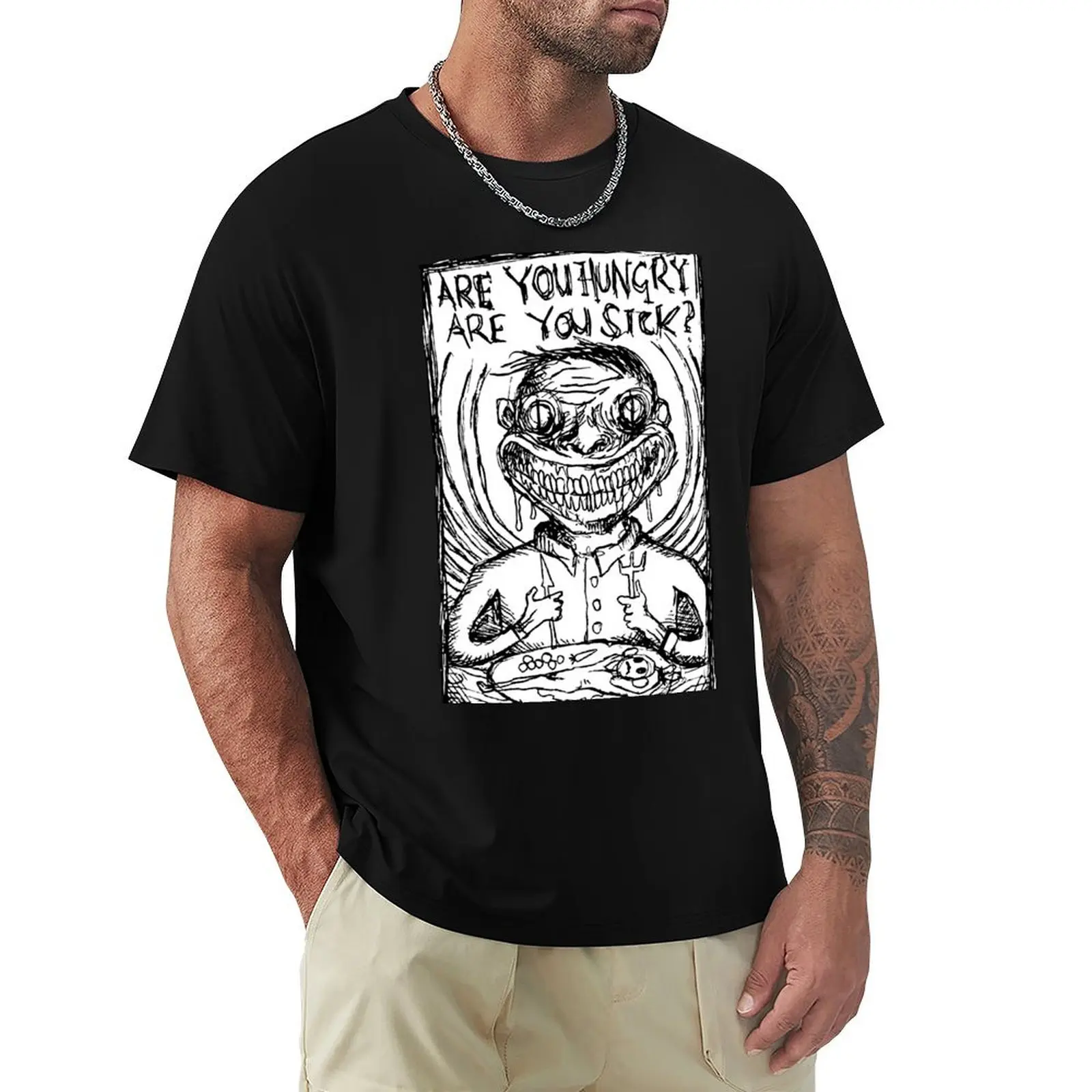 

Are You Hungry - We suck Young Blood Illustrated Lyrics T-Shirt T-shirts man summer clothes summer top plus size men clothing