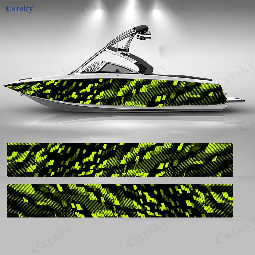 

Наклейки Green Code Matrix Cyber Boat, водонепроницаемые и прочные виниловые наклейки из ПВХ для рыболовных лодок, прочный и стильный дизайн