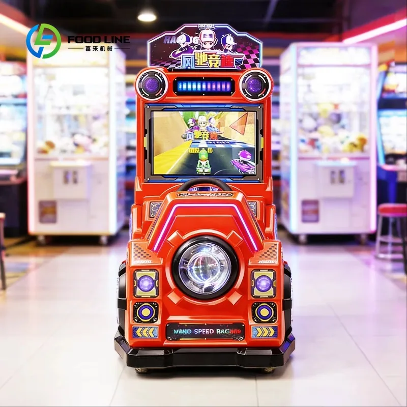 Commercial Coin Operated Scan Code Racing Car Kart Simulator Arcade Machine Customizable Laser Logo English Plastic