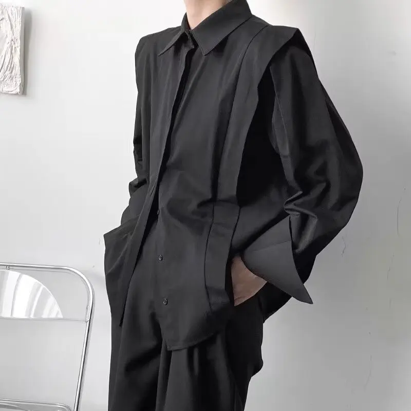 

Bla Long Sve Ice Silk irt Men's Casual Busin Inner Wear Autumn Large Size 250 Pou Iron Free Faion Outerwear